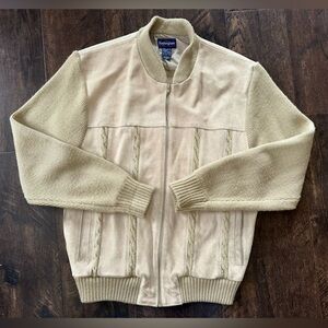 Vintage 100% Cow Hide and knit jacket